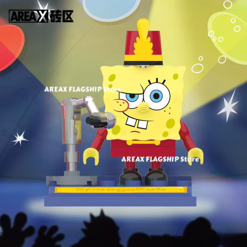 AREAX SpongeBob Schwammkopf Blind Box Mini Baustein Anhänger, Mehrfarbiges Sammelspielzeug aus Kunststoff - Bild 4