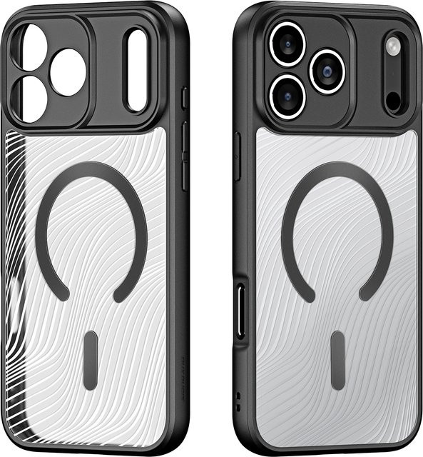 DUX DUCIS stoßfeste Handyhülle für iPhone 17 Pro Max und iPhone 17 Pro mit magnetischer Rückseite und transparenten fließenden Linien in Schwarz - Bild 1
