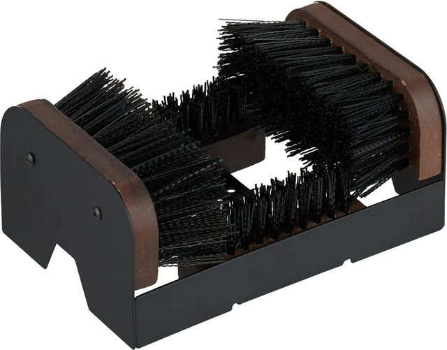 Rutschfestes Relaxdays Schuhabstreifer aus Holz in Schwarz und Braun, B/T/H: 23 x 10 x 15,5 cm - Bild 1