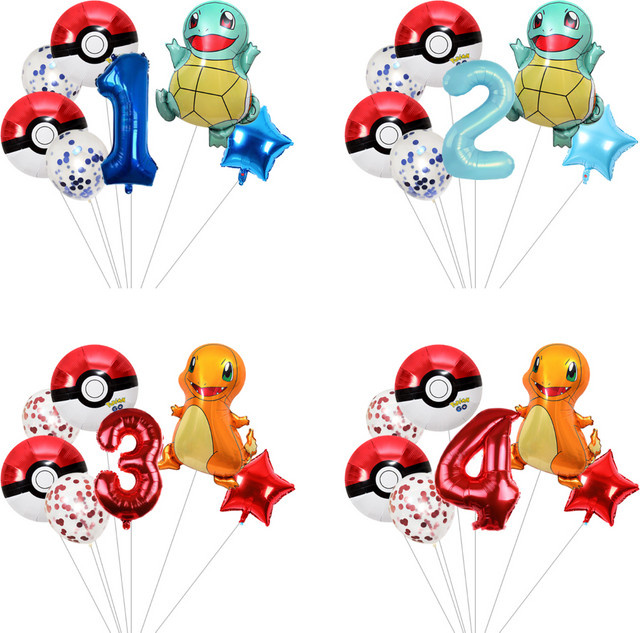 Potdemiel Pikachu Folienballon-Set für Kindergeburtstage und Partys, mehrfarbig - Bild 1