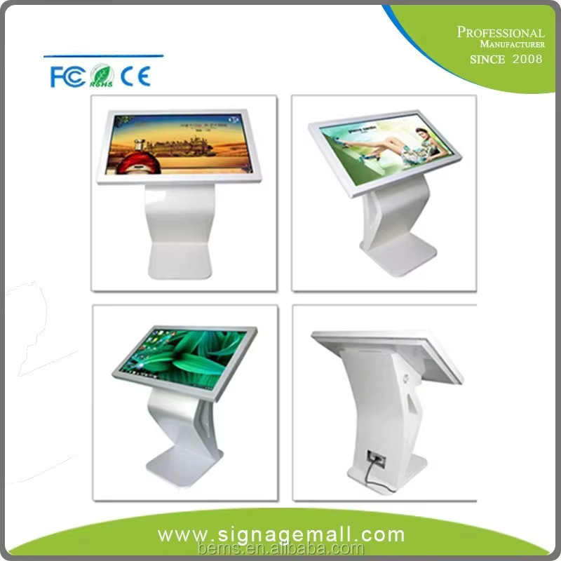 Interaktives digitales LCD-Display als vertikaler Smart All-in-One Touchscreen-Kiosk in Weiß - Bild 2