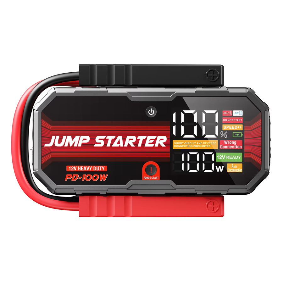AdoreTrip 12V Auto-Starthilfe Powerbank mit PD 100W Schnellladung und LCD-Display in Schwarz - Bild 5