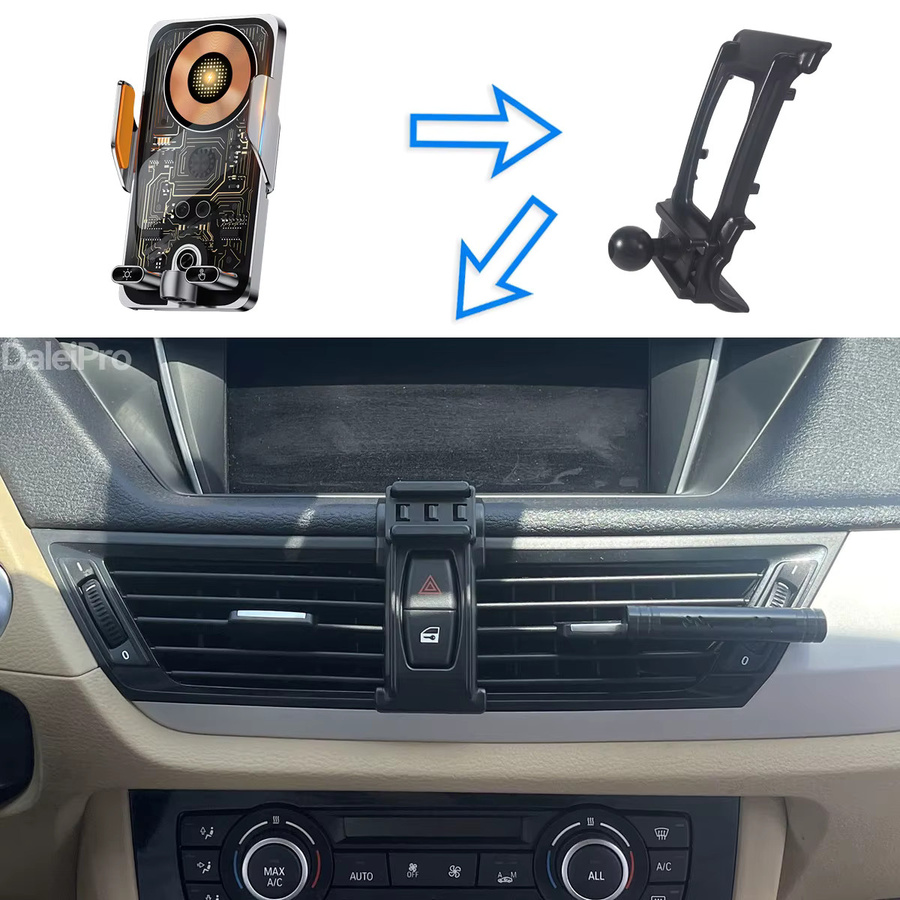 DaleiPro Magnetische Magsafe Auto-Handyhalterung mit kabellosem Ladegerät und automatischer Klemmung für BMW X1 E84 (2012-2015), Schwarz - Bild 3