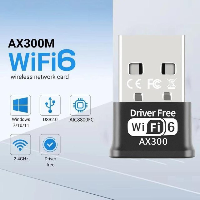 Meiteai-All USB WiFi 6 Adapter 286Mbps Drahtlose Netzwerkkarte Mini Wireless Receiver für PC und Laptop in Silber - Bild 1