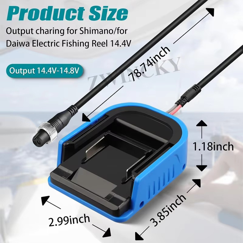 ZWINCKY Angelrollen-Batterieadapter für Makita DeWalt Milwaukee 18V zur Nutzung mit Daiwa und Shimano 14,4V 16,8V 20V elektrischen Angelrollen - Bild 4