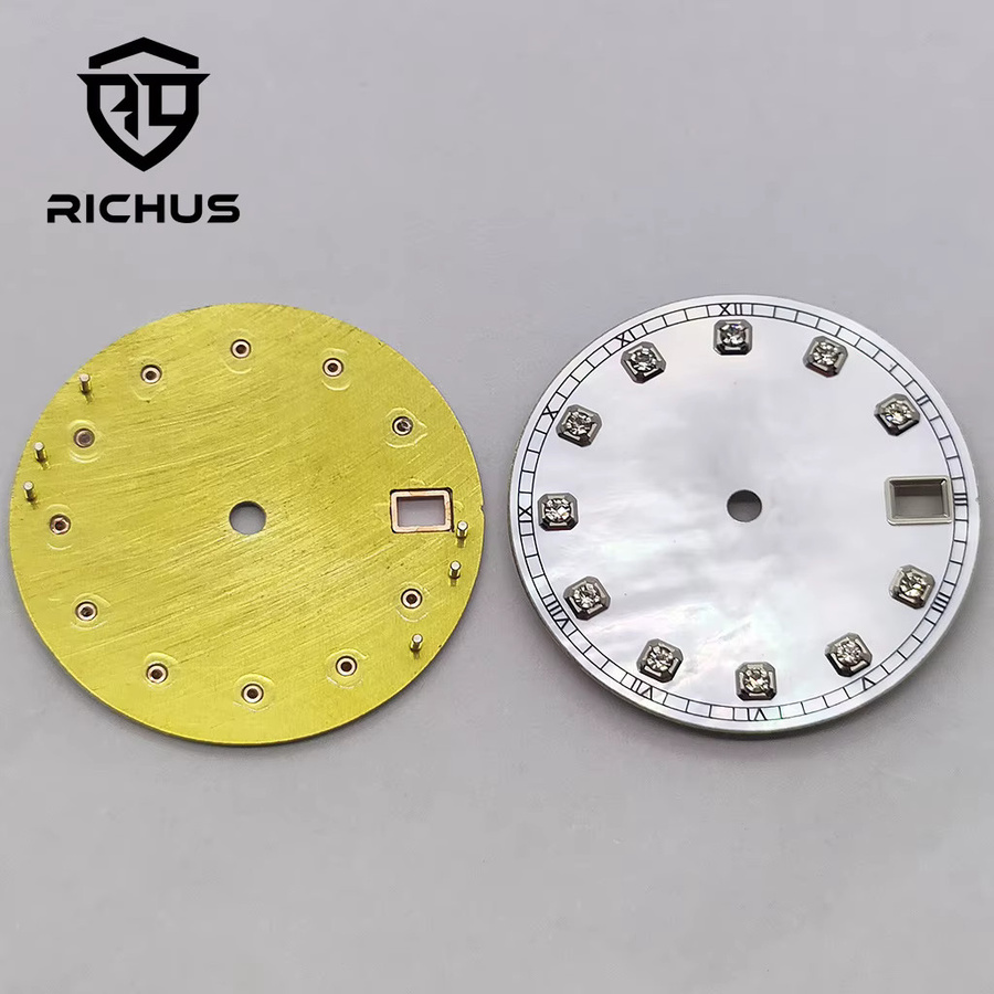 RICHUS Zifferblatt mit Uhrzeigern, Roségold, 28,5 mm, Uhrenzubehör - Bild 1