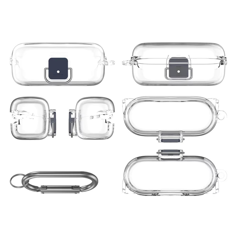 Transparente TPU-Schutzhülle für Sony WF-C510 Kopfhörer mit Karabiner in Transparent und Purple - Bild 1
