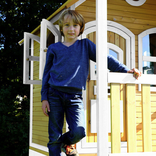 AXI Spielhaus Stef aus Holz mit Rutsche, Braun/Weiß/Multicolor, B/T/H: 349 x 212 x 233 cm - Bild 3