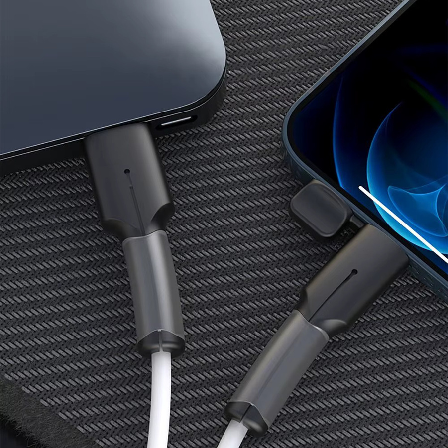 Silikon Kabel-Schutzhülle für USB-C Datenkabel in Weiß zur Staubabweisung - Bild 1