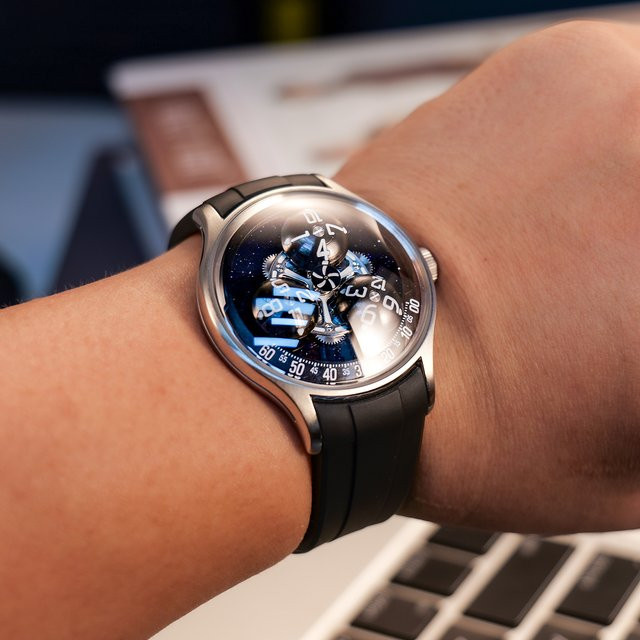 Oblvlo Automatik Armbanduhr, Edelstahl, Silber, Herren - Bild 1