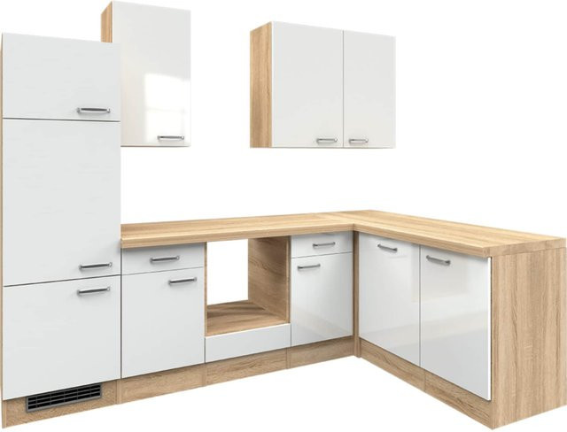 Valero Flex-Well Winkelküche ohne Elektrogeräte L-999-2801-024 mit Scharniertüren und Einlegeböden - Bild 1