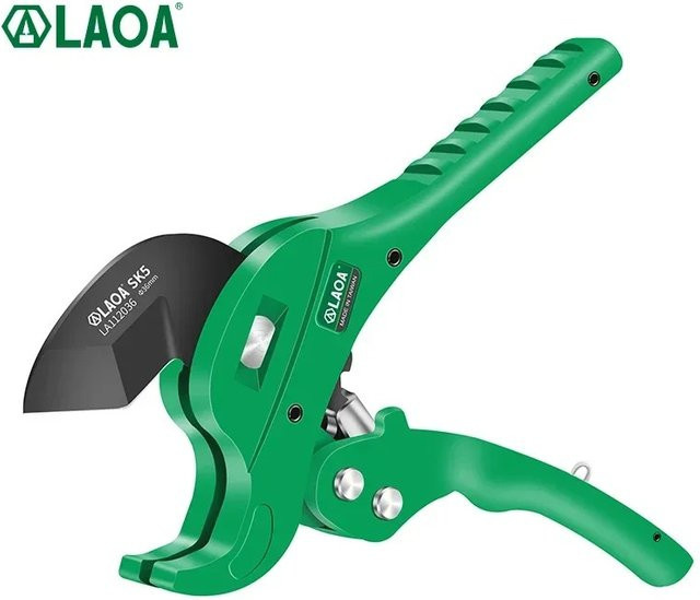 LAOA Ratschenschere aus Aluminiumlegierung für PVC, PE und VE mit 36 mm Schneidkapazität in Grün - Bild 1