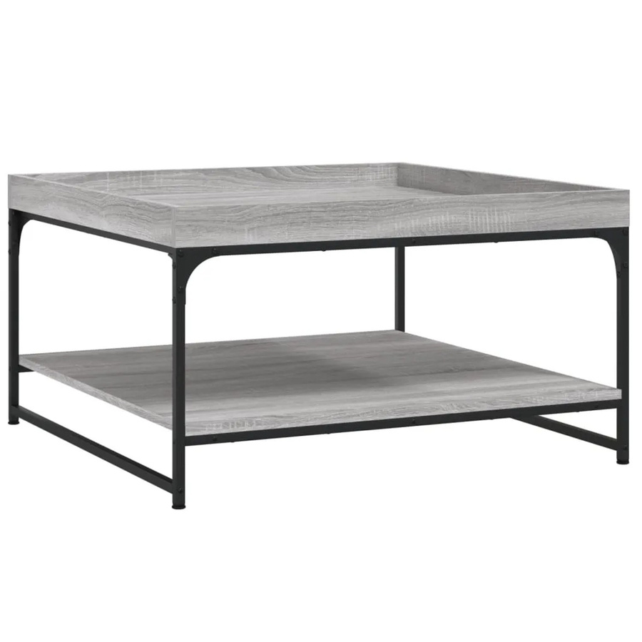 vidaXL Couchtisch Grau Sonoma aus Holzwerkstoff und Eisen, B/T/H: 80 x 80 x 45 cm - Bild 2