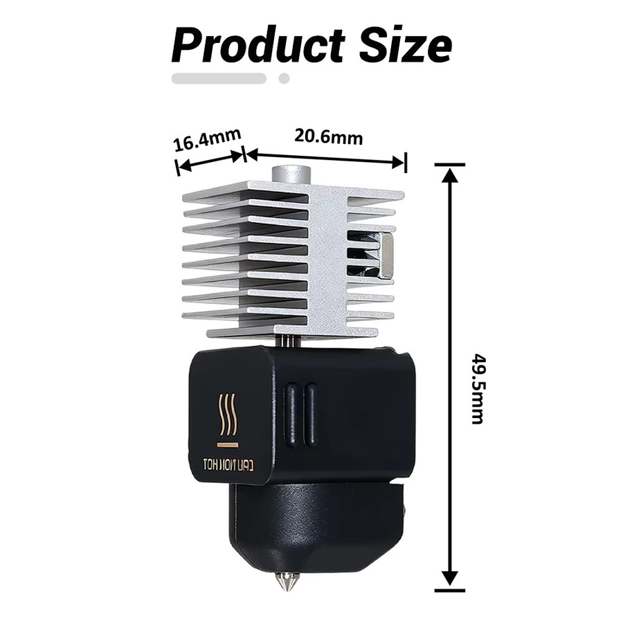 Bambu Lab Hotend-Kit mit einteiliger Düse aus gehärtetem Stahl für A1, A1 Mini und A2L 3D-Drucker, erhältlich in 0,2 mm, 0,4 mm, 0,6 mm und 0,8 mm - Bild 3