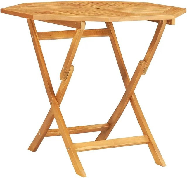 vidaXL Klappbarer Gartentisch aus Teak-Massivholz in Braun, B/T/H: 85 x 85 x 76 cm - Bild 1
