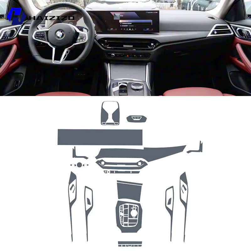 HAIZIZO Mittelkonsolen-Schutzaufkleber für BMW Serie 4 G22 G23 G26 (2024–2025), TPU-Schutz für LCD-Display, matt - Bild 2