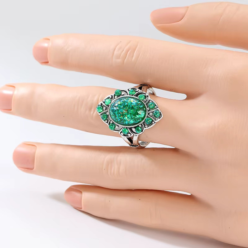 YoYo Vintage-Ring, Silber, Türkis, Damen - Bild 1