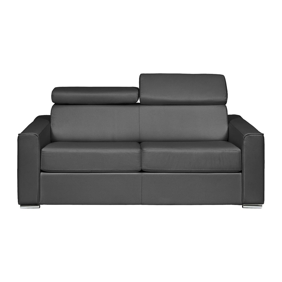 Vente-unique Schlafsofa Vizir Grau mit verstellbarer Kopfstütze und 140x200 cm Liegefläche - Bild 2