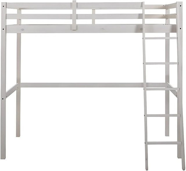 Vente-unique Hochbett Gedeon aus Massivholz in Weiß, B/T/H: 90 x 190 cm - Bild 1