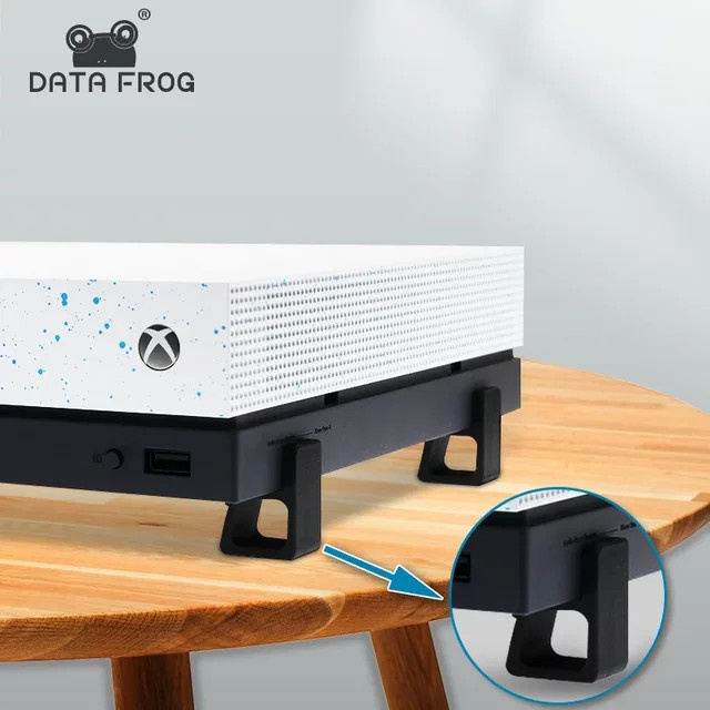 DATA FROG 4er-Set kühlende Ständerhalterungen für Xbox One, Xbox One S und Xbox One X in Schwarz zur horizontalen Wärmeableitung - Bild 1