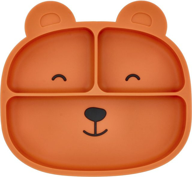 Sage Spoonfuls Silikon-Saugteller mit Unterteilung in Orange, BPA-frei - Bild 1