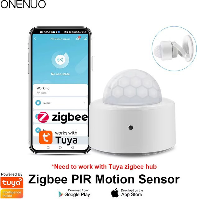 Tuya Zigbee Mini PIR Bewegungsmelder und passiver Infrarot-Sicherheits-Einbruchalarmsensor in Weiß - Bild 1