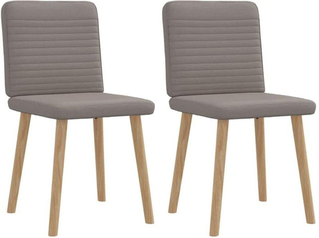 Vidaxl Esszimmerstühle 2er Set im skandinavischen Design aus Stoff und Metall in Taupe meliert - Bild 1