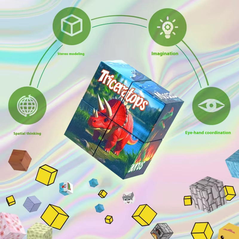 Meade Kreatives DIY 3D Magnetblock Puzzle Spielzeug in Mehrfarbig - Bild 2