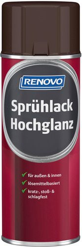 RENOVO Sprühlack für Holz, Schokobraun RAL 8017, hochglänzend, 400 ml - Bild 1