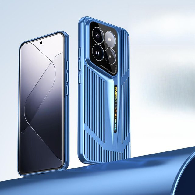 Xiaomi 14 Pro Schutzhülle mit Klingenkühlung und Perforation in Blau - Bild 1