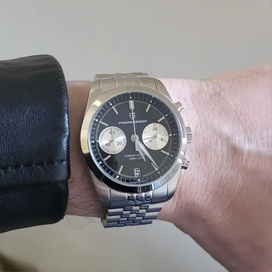 PAGANI DESIGN Armbanduhr, Quarz, Edelstahl, Saphirglas, Herren, Schwarz - Bild 5