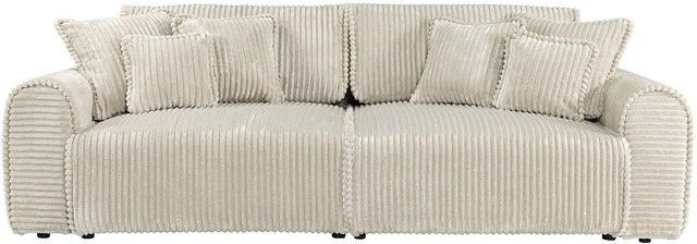 Vente-unique Schlafsofa Telaro Beige mit Cord-Bezug, Breite: 286 cm - Bild 1