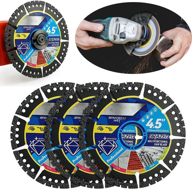 Stookits 3er-Set Multi-Material Winkelschleifer-Sägeblätter zum Trockenschneiden von Metall, Fliesen, Stein, Kunststoff, Legierungen, Gusseisen und Marmor - Bild 1