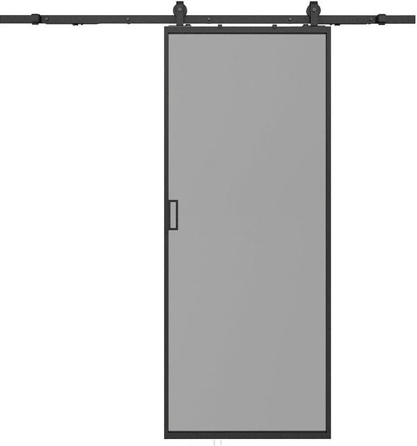 Vente-unique Schiebetür Linci aus Glas in Schwarz, Breite: 83 cm - Bild 1