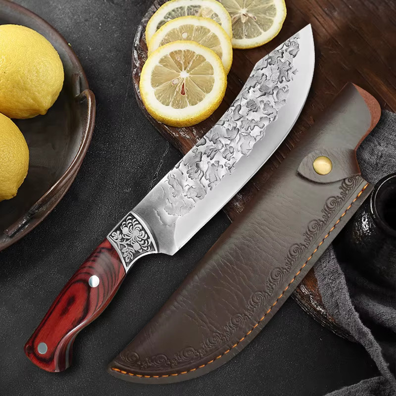 InLeung Handgeschmiedetes Ausbeinmesser mit Holzgriff in Silber für Fleisch und Fisch - Bild 3