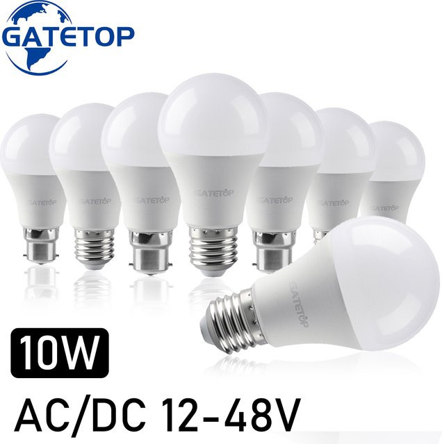Gatetop Niederspannungs-LED-Lampe A60 mit E27 Sockel, 10W, 12V AC/DC für Solar-LED-Beleuchtung - Bild 1