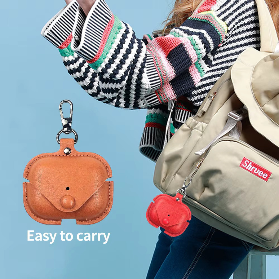 Retro Ledertasche für Apple AirPods Pro 3. Generation mit Haken - Bild 4