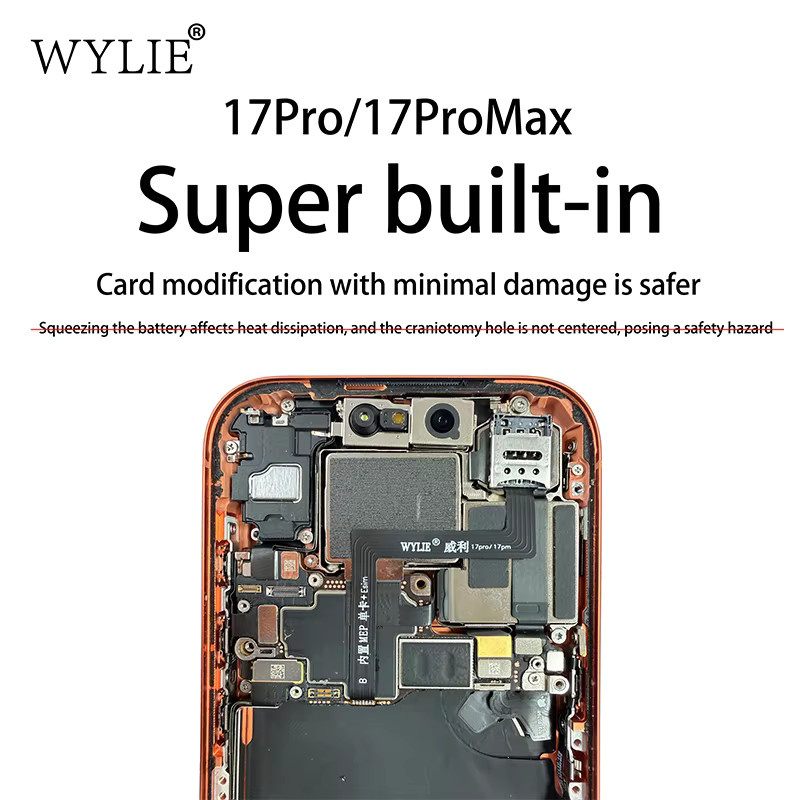 Esim zu Sim-Karten-Flex-Kabel für iPhone 17 Pro und 17 Pro Max mit integrierter MEP-Lösung und SIMHUB IC Unterstützung in Schwarz - Bild 3