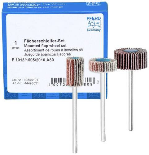 PFERD Fächerschleifer-Set Korund A 80 für Holz und Metall mit Schaft-Ø 3 mm in Mehrfarbig - Bild 1