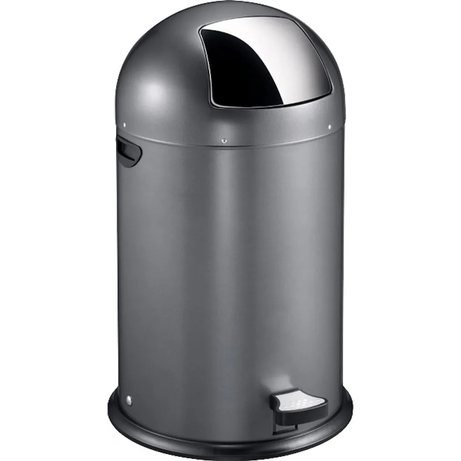 PROREGAL Abfalleimer Grau mit starkem Fußpedal und verzinktem Inneneimer, 40 Liter, H x B x T: 74 x 41,5 x 47,5 cm - Bild 2