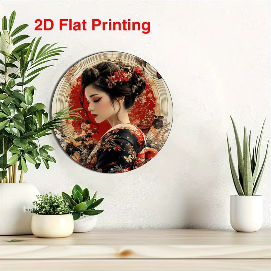 Rundes Metall-Wandschild Geisha im japanischen Stil von Hello Young, Multicolour, Durchmesser: 20 cm - Bild 4