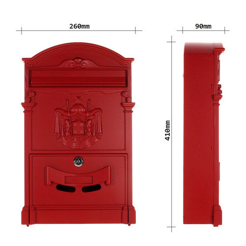 Rottner Briefkasten Teramo aus Aluminium in Rot, B: 26 cm, H: 41 cm - Bild 4