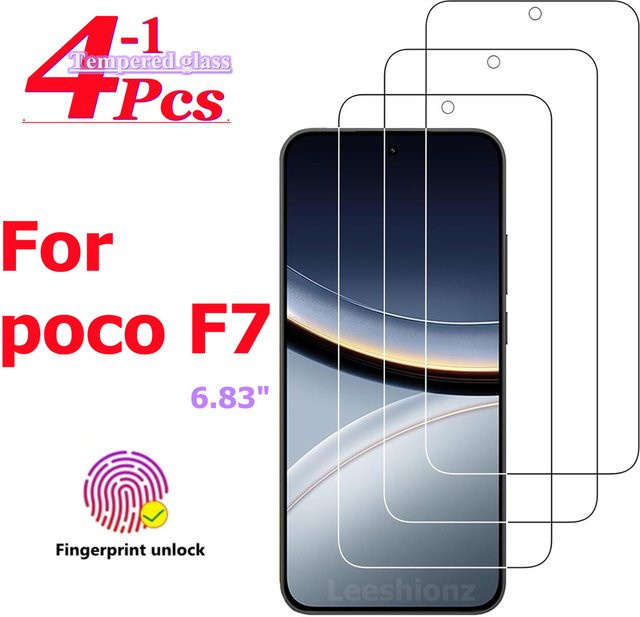Leeshionz Displayschutz aus gehärtetem Glas für Poco F7, 6,83 Zoll, transparent, rot - Bild 1