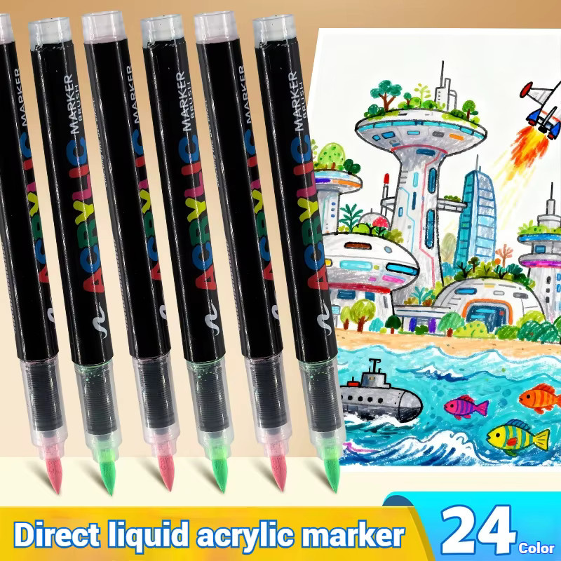 Permanent-Acryl-Farbmarker-Set mit weicher Kugelspitze in Multicolour für DIY-Kunstprojekte auf Keramik, Holz und Leinwand - Bild 6