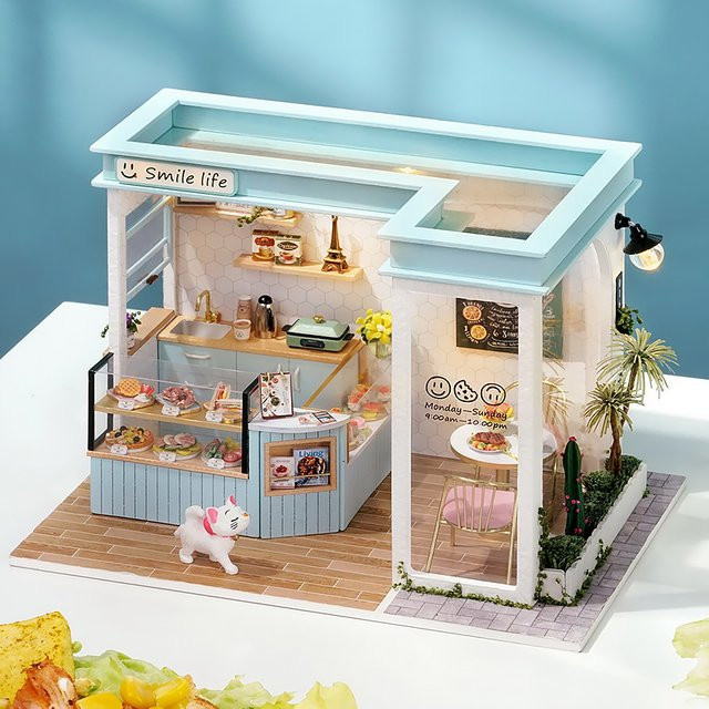 zuuton DIY Miniatur Puppenhaus 3D Puzzle, Gebäude Montage Kit, bunt - Bild 1
