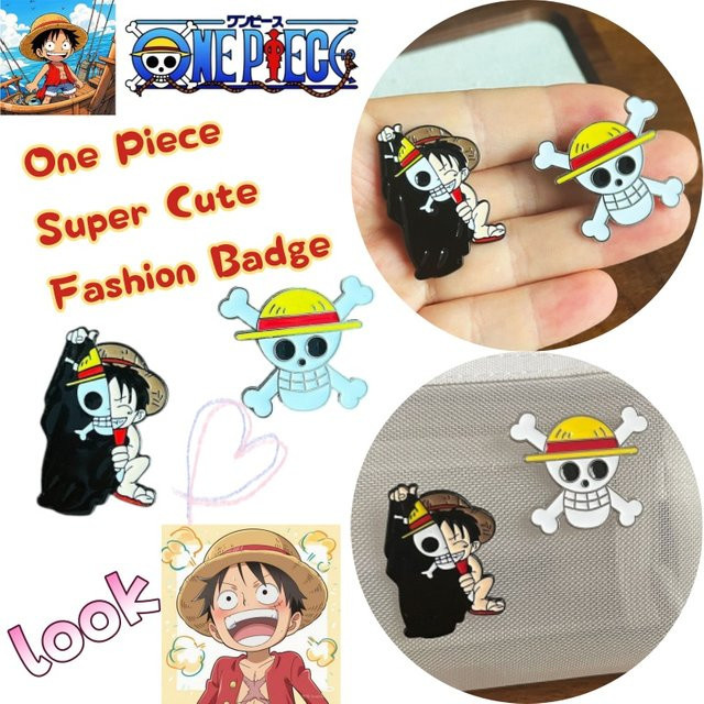 Bandai Luffy Anime One Piece Metall-Anstecknadel Brosche, 2-teiliges Set - Bild 1