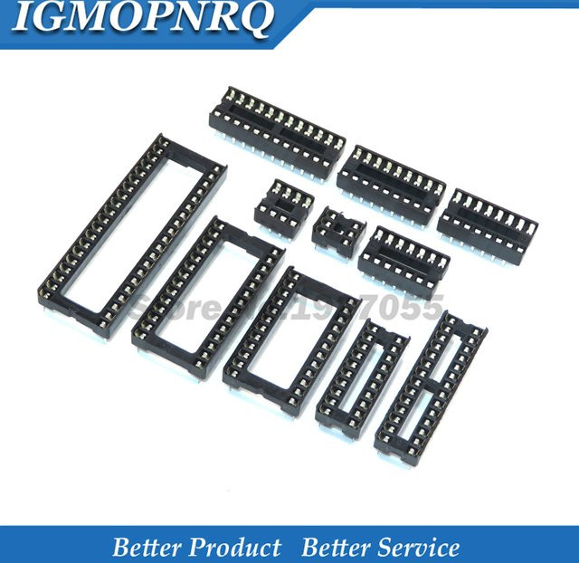 10er Set IC Sockel DIP Buchsen in Schwarz für verschiedene Pin-Anzahlen von DIP6 bis DIP40 - Bild 1