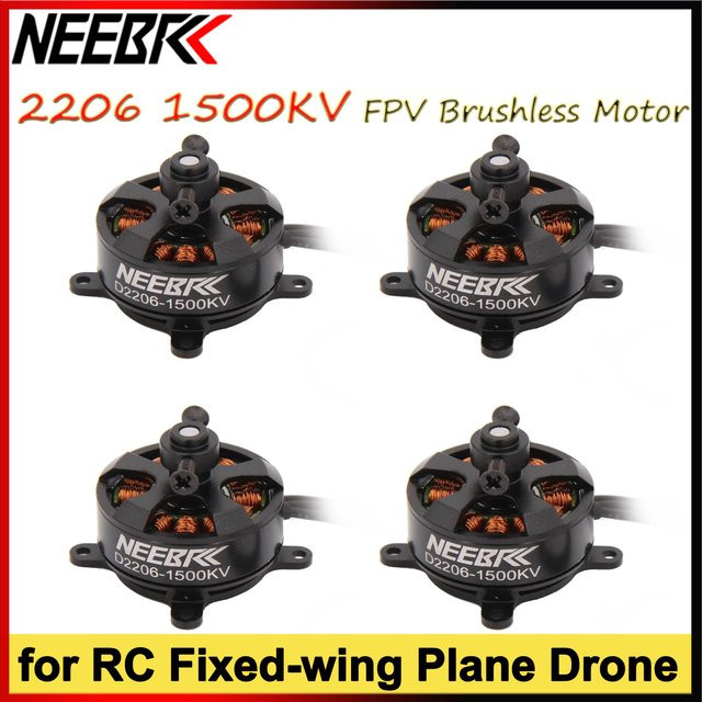 NEEBRC 2206 1500 KV RC FPV Outrunner Bürstenloser Motor, Schwarz, Metall - Bild 1