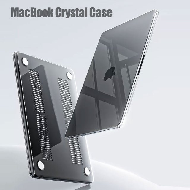 Apple MacBook Air Kristall-Schutzhülle Ultra-Dünn für 13, 14 und 15 Zoll, Weiche Laptop-Schale für M4 Modelle, Transparent oder Schwarz - Bild 1