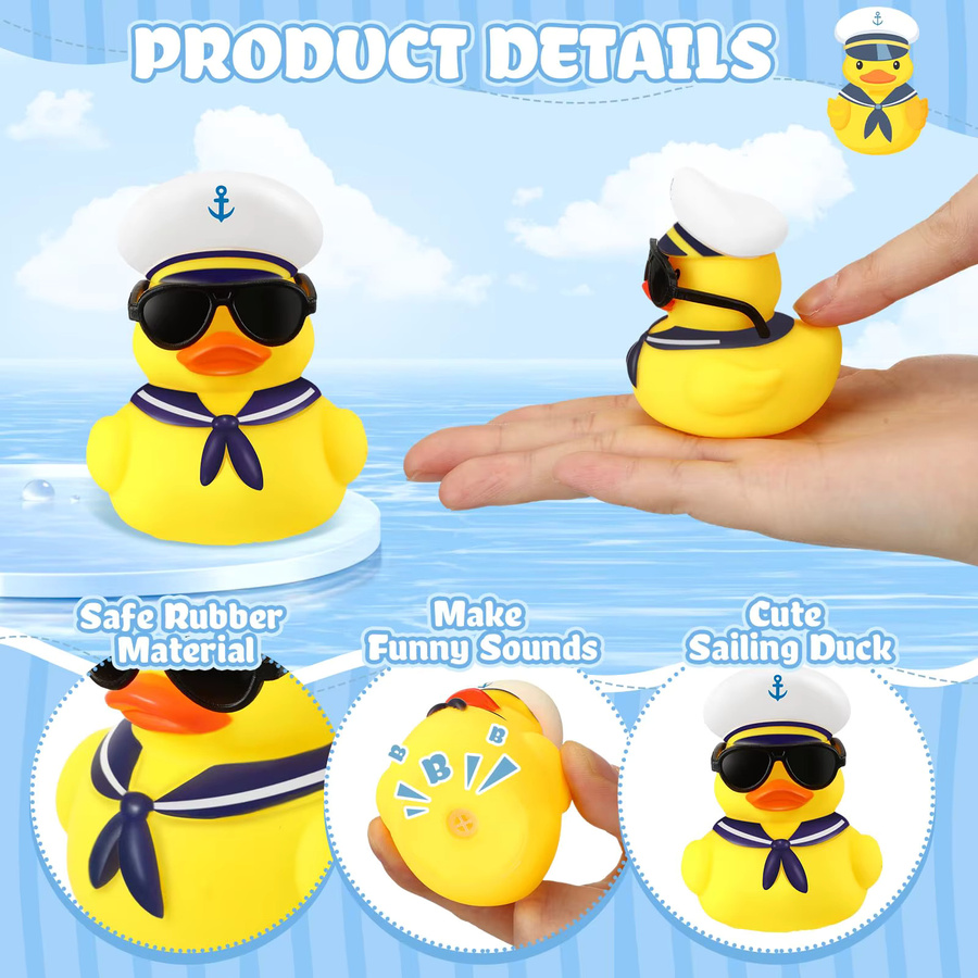 BXA Gummienten mit Sonnenbrille, Kreuzfahrt-Enten, gelbe Enten, 1-teiliges Set - Bild 2
